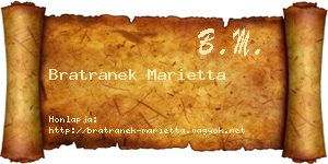 Bratranek Marietta névjegykártya